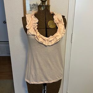 Jcrew pink ruffle collar tank